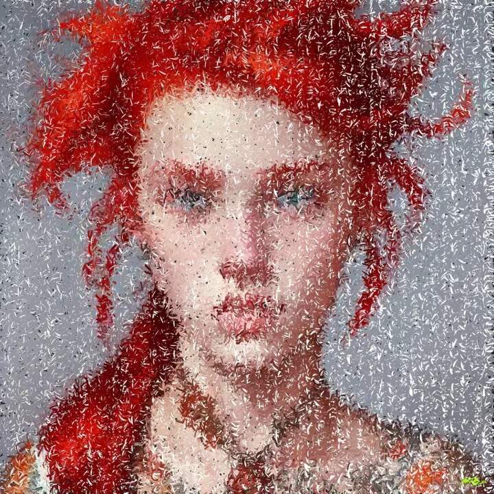Click to view in high resolution Fiery Red-Haired Girl in Digital Art