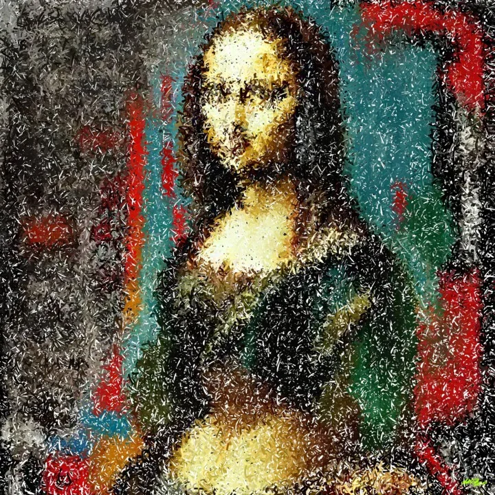 Click to view in high resolution Emerald and Red Layers in Digital Artwork