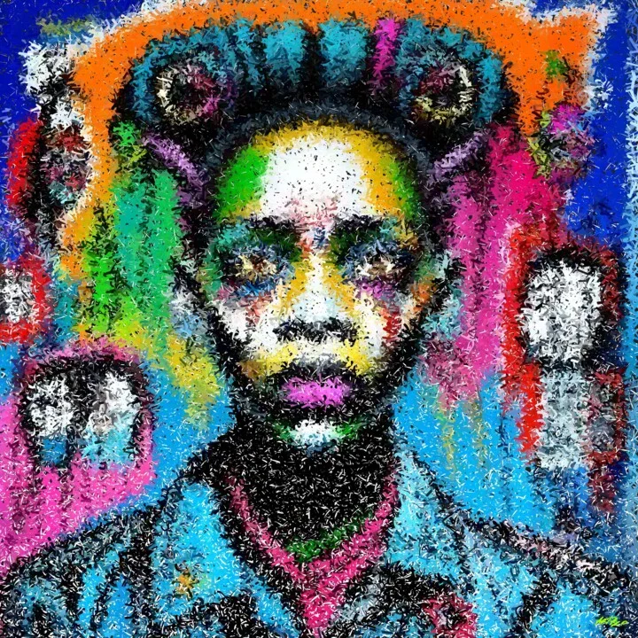 Click to view in high resolution Neon Pink Expressionist Portrait