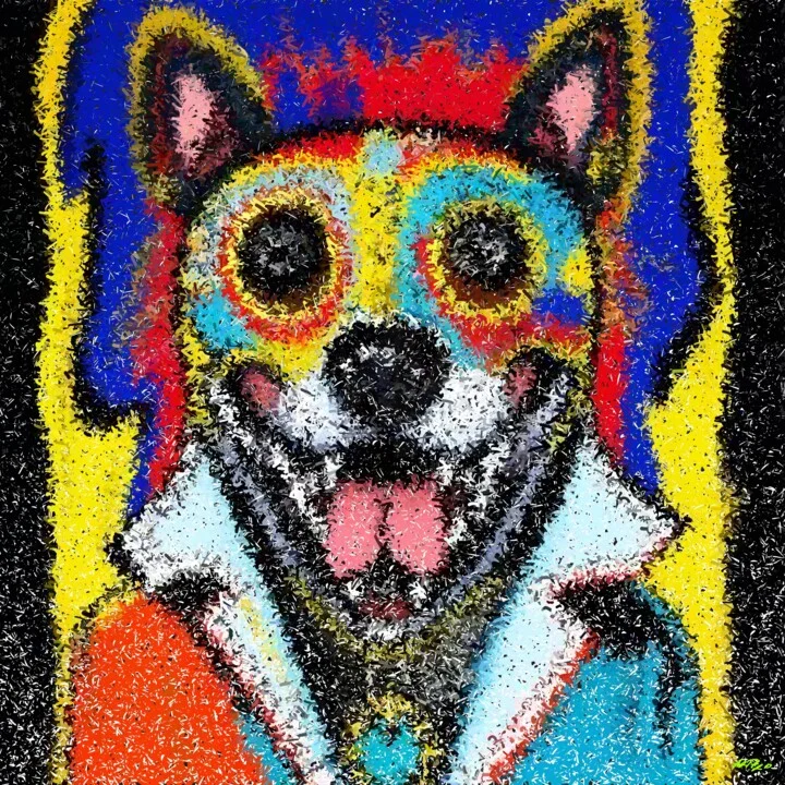 Click to view in high resolution Vibrant Dog Digital Artwork
