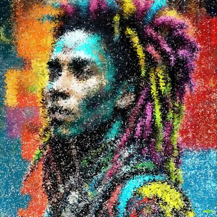 Click to view in high resolution Cerulean and Magenta Celebration Portrait