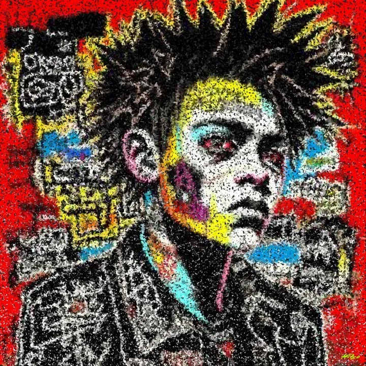 Click to view in high resolution Bold Yellow and Blue Abstract Digital Artwork