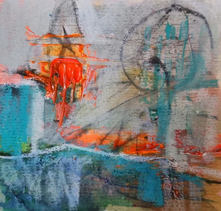 Click to view in high resolution Burnt Orange and Teal Contrast on Paper