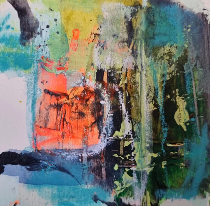 Click to view in high resolution Bright Orange and Turquoise Play on Paper