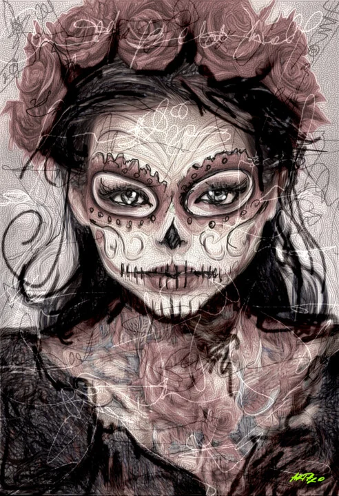 Click to view in high resolution Elegant Black and White Woman Digital Art