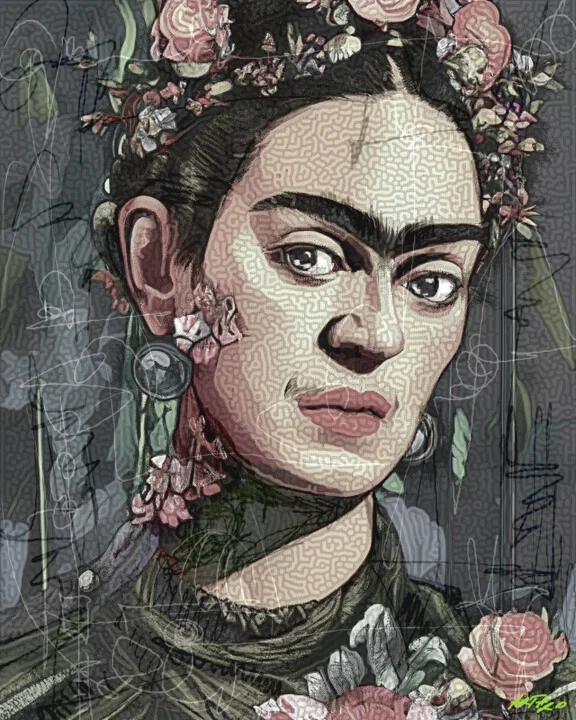 Click to view in high resolution Soft Tones Frida Kahlo Digital Art