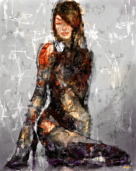 Click to view in high resolution Gray Tones and Earthy Hues: Woman's Portrait