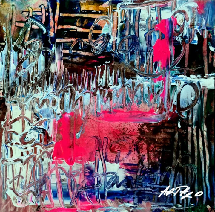 Crimson and Deep Blue Acrylic Layers