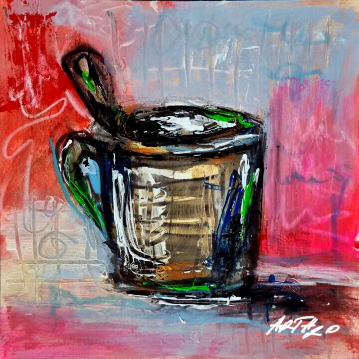 Crimson and Blue Cup Illustration