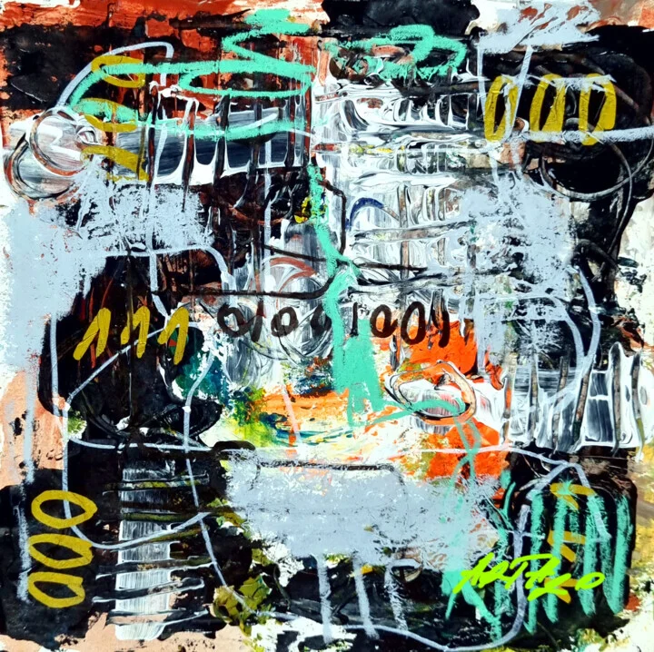 Click to view in high resolution Vivid Turquoise and Orange Abstract