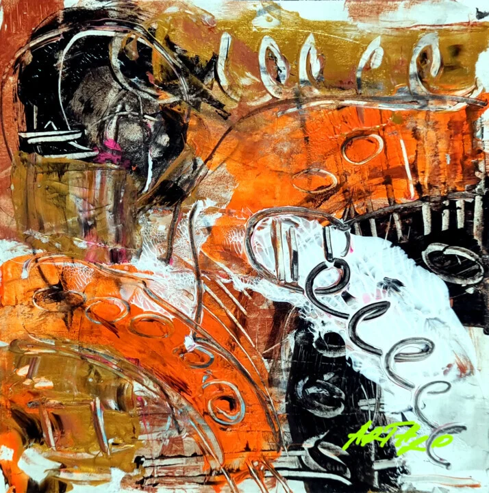 Burnt Orange Acrylic Abstract