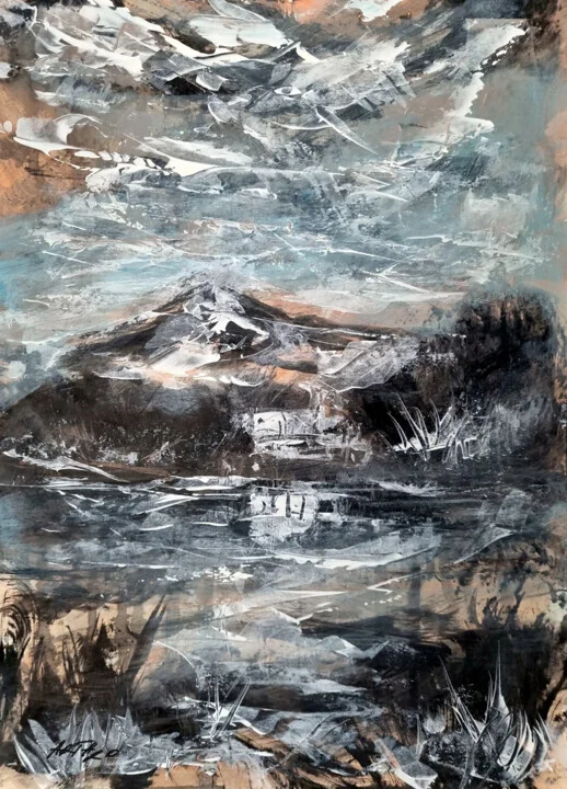 Click to view in high resolution Stormy Grey-Blue Croagh Patrick Landscape