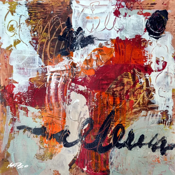 Burnt Orange Abstract on Paper