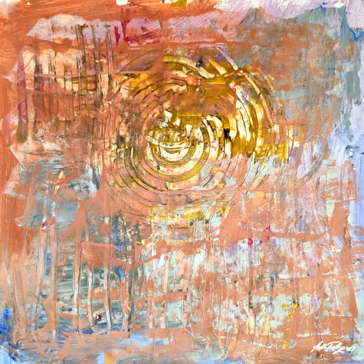 Copper and Gold Abstract on Paper