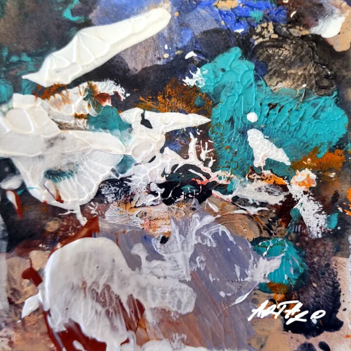 Turquoise Swirls on Paper