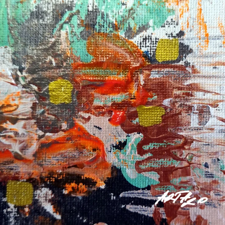 Burnt Orange and Deep Teal on Paper