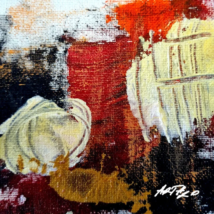 Burnt Orange Abstract on Paper