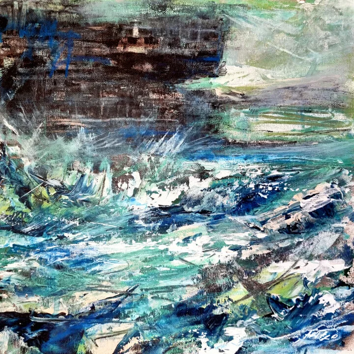 Emerald and Blue Abstract Seascape