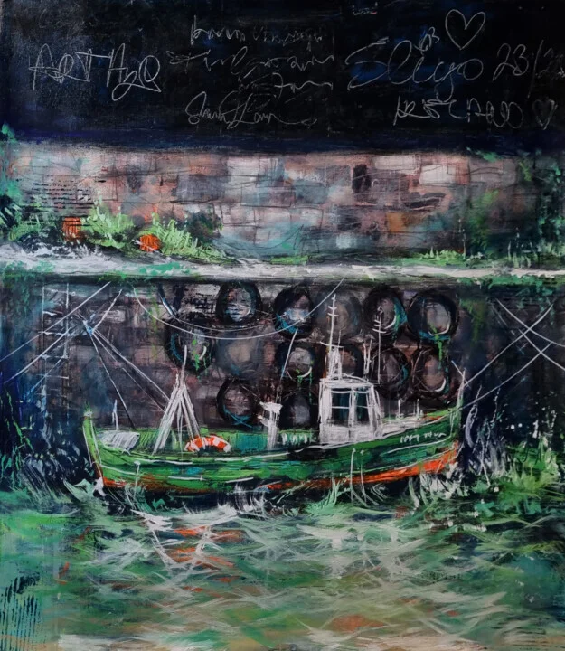 Emerald Green Fishing Boat at Sligo Harbour