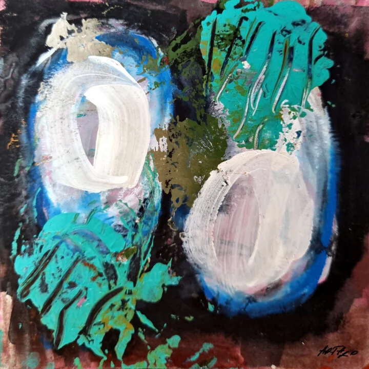 Turquoise and Emerald Abstract Painting