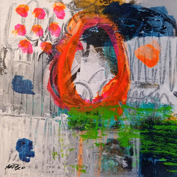 Playful Orange and Green Abstract