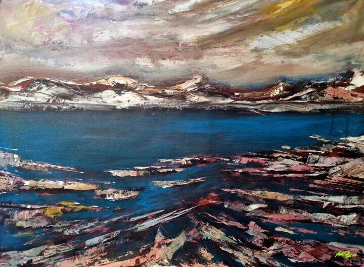 Cerulean and Textured Coastal Scene