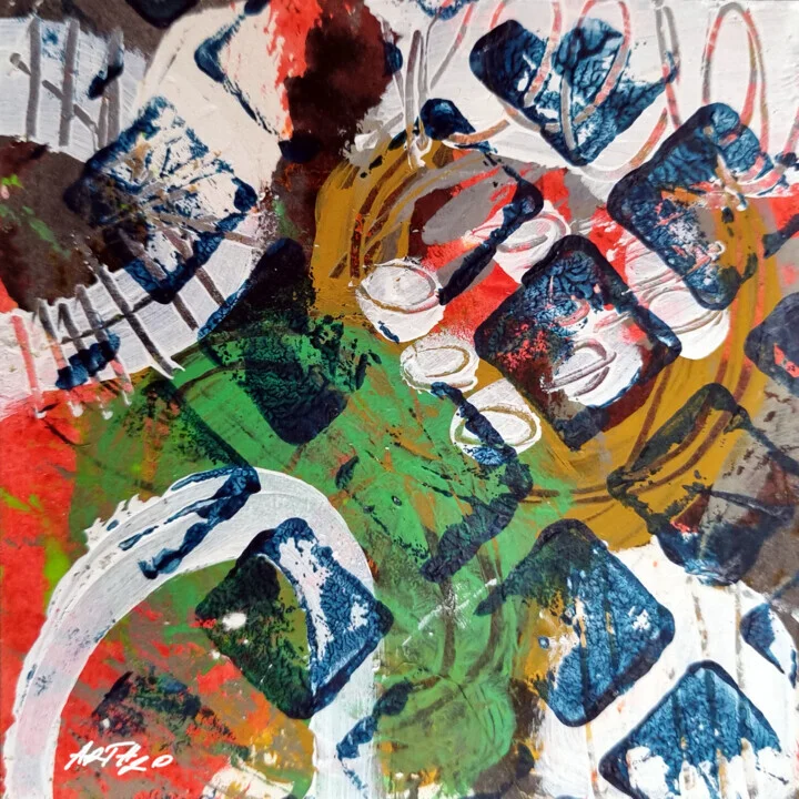 Emerald Green Abstract on Paper