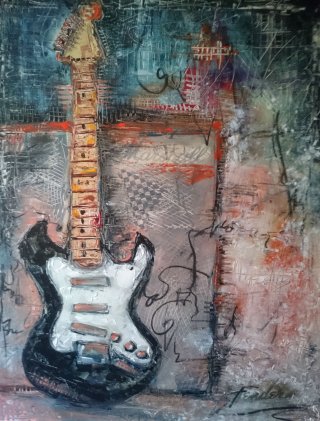 a painting of a guitar 
fender001-opt.jpg The soul of the guitar