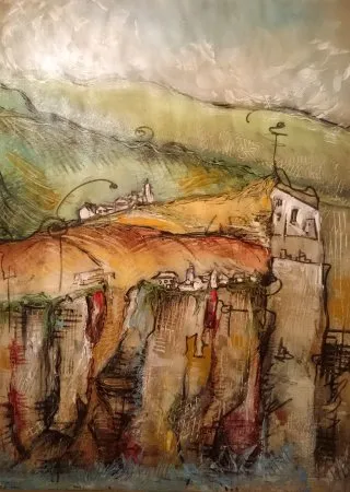 a painting of a city 
ireland-cliffs-of.webp Village in the Cliff