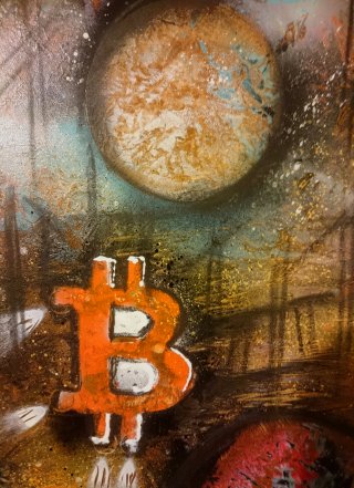 a painting of a bitcoin symbol 
btc-going-to-the-moon.jpg BTC going to the moon