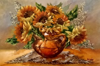 a painting of sunflowers in a vase 
DSC_0029.jpg Sunflowers