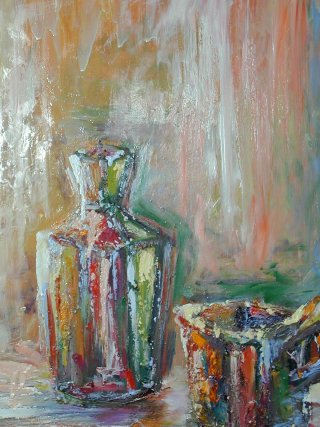 a painting of a vase and a container 
1382945098kosanart-gyor-442.jpg Cup and Bottle