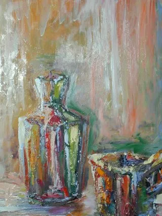 a painting of a vase and a container 
1382945098kosanart-gyor-442.webp Cup and Bottle