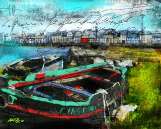 a row of boats on the shore 
fisher-king-galway.jpg Galway King Fisher