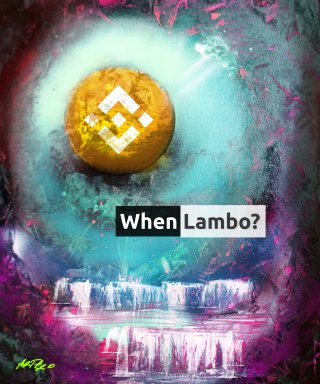 a poster of a coin 
bnb-when-lambo.jpg When BNB to the Moon?