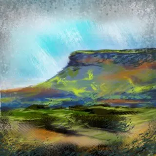 a painting of a mountain 
sligo.webp Sligo Binn Ghulbain