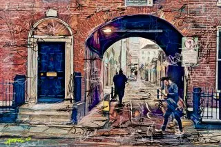 a person walking under a archway 
dublin-fw-lane-02.webp Star Gate