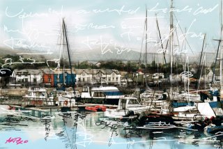 a group of boats in a harbor 
trale2-15x10-inch.jpg Silent Harbour