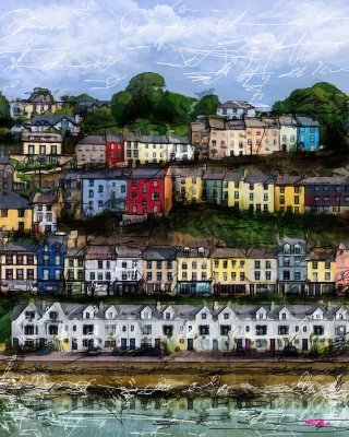 a group of colorful buildings on a hill 
cork-3000px72dpi.jpg Cork City