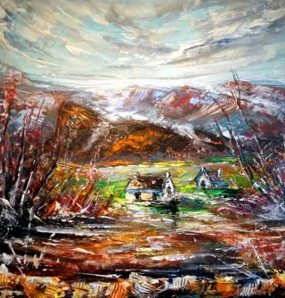 a painting of a house in a valley 
1-arth2o-2023-painting-outumn-sheeffry-Mountains-louisburgh.webp Autumn in Louisburgh