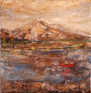 a painting of a mountain and a boat 
Croagh-Patrick-ireland-co-mayo-the-reek-mountain-arth2o-2023.jpg The Reek alias Croagh Patrick Mountain in Co Mayo Ireland