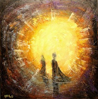 a painting of two people in a light 
arth2o-2023-canon-eos-550d-209-time-machine-60x60cm-size.jpg Chronicles of Solitude: Unwinding Eternities