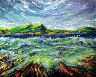 a painting of a body of water 
arth2o-seashore-green-waves-in-ireland-03-50x40cm.webp Irish Coastline: Emerald and Cobalt