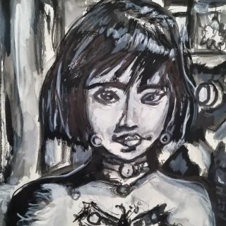 Exploring the depths of expressive art Mystical Portrait of a Girl